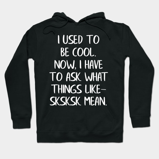 I Used to Be Cool Now I Have To Ask What Things Like SKSKSK Mean Hoodie by LucyMacDesigns